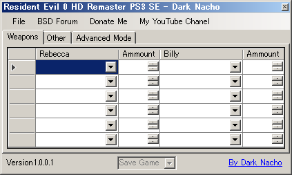 Resident Evil 0 HD Remaster Save Editor