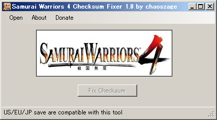 Samurai Warriors 4 Checksum Fixer